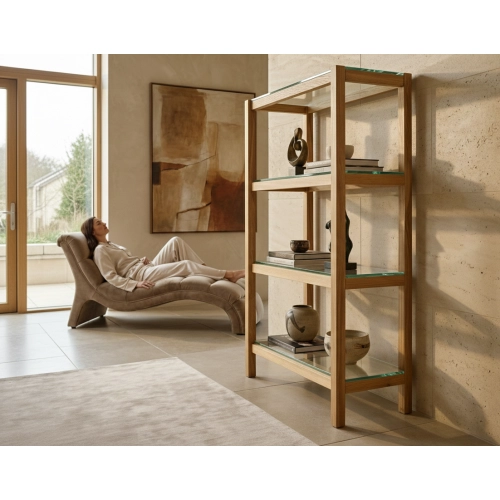 REGAŁ NA KSIĄŻKI  DREWNO LITE DĄB JESION OLCHA RNK-13